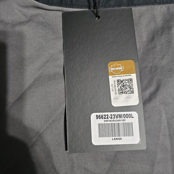 New Harley-Davidson Men's Staple Colorblock Shirt Blackened Pearl Size LARGE - Picture 6 of 6
